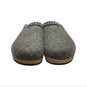 HAFLINGER Gray Clogs Wool Slip On Germany